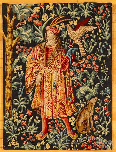 TWO NEEDLEWORK TAPESTRIES, 20TH