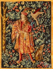 TWO NEEDLEWORK TAPESTRIES, 20T