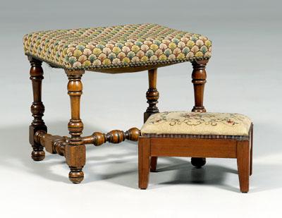 Two needlework upholstered