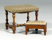 Two needlework upholstered foo