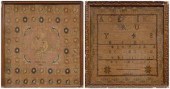 Two needleworks: 1835 floral a