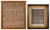 TWO NEEDLEWORKS 19TH CENTURY F