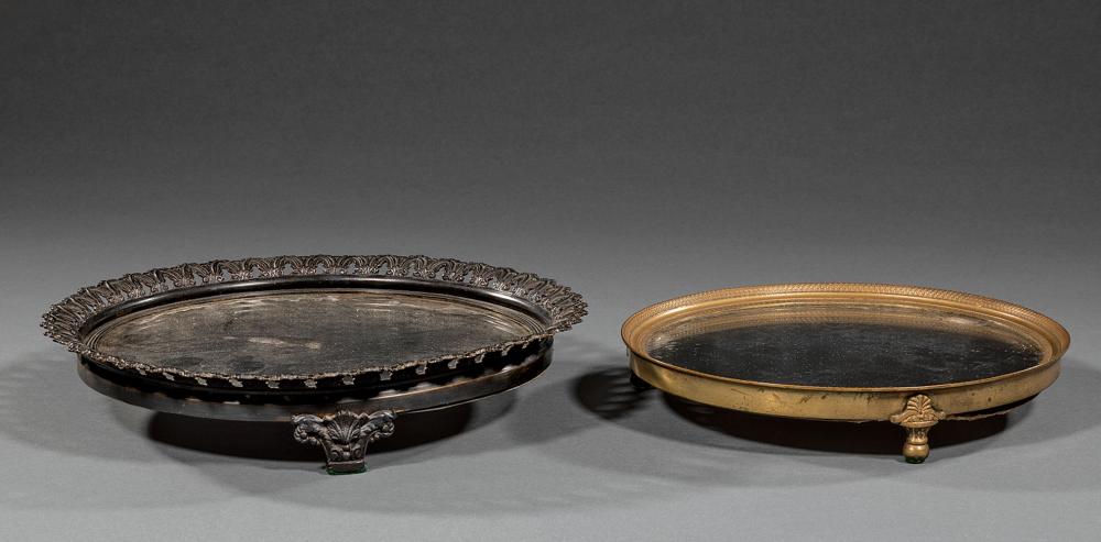 TWO NEOCLASSICAL BRONZE PLATEAUSTwo