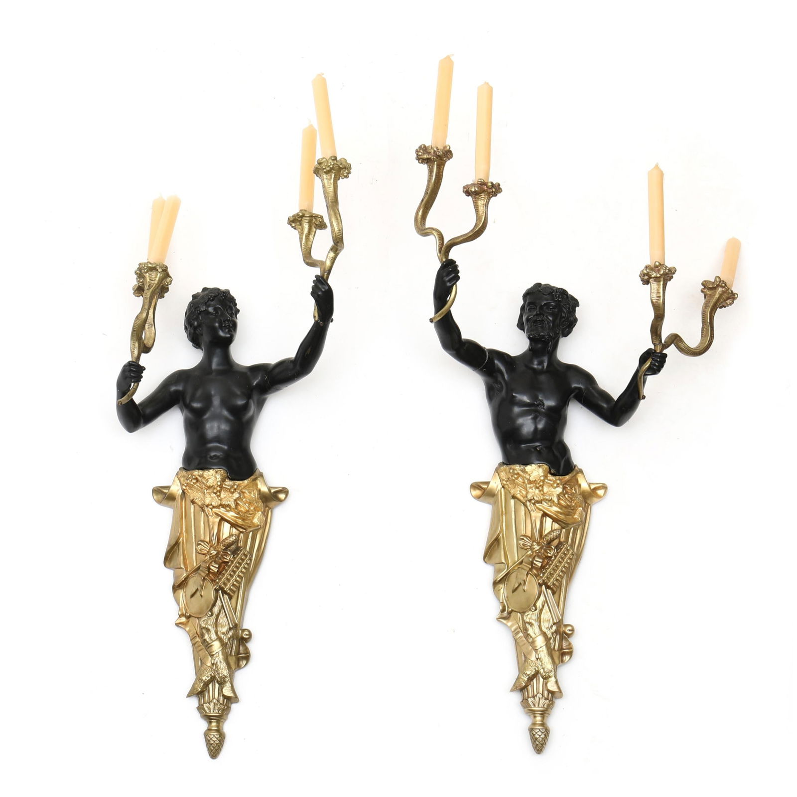 TWO NEOCLASSICAL STYLE PATINATED