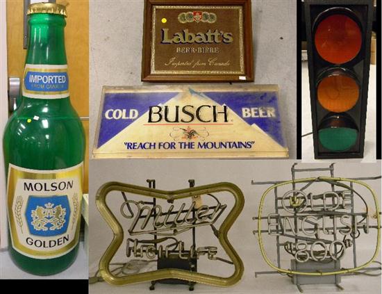 Two neon advertising signs: ''Old