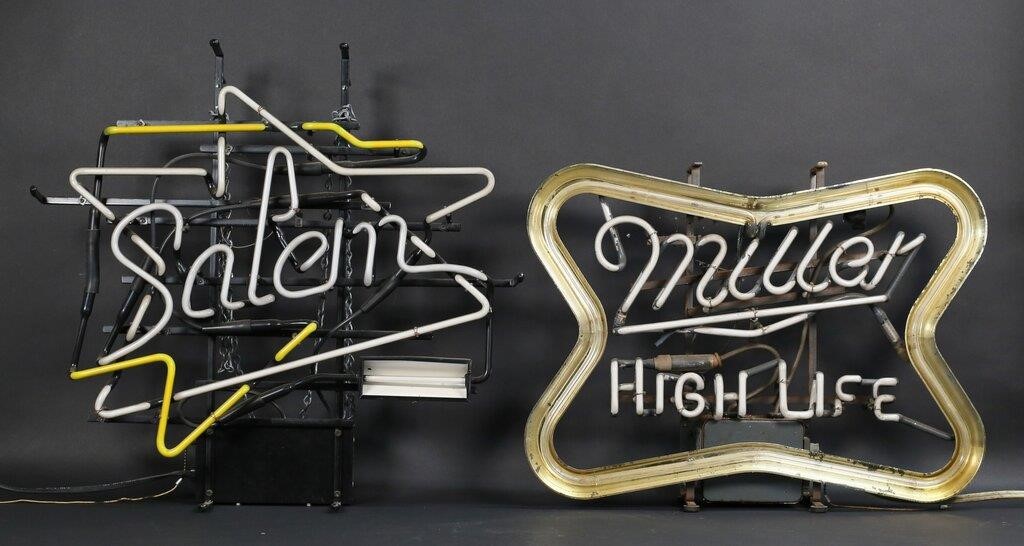 TWO NEON BAR ADVERTISING SIGNSTwo