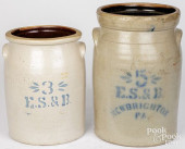 TWO NEW BRIGHTON STONEWARE CRO