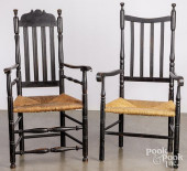 TWO NEW ENGLAND BANISTER BACK