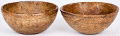 TWO NEW ENGLAND BURL BOWLS, 19