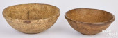 TWO NEW ENGLAND BURL BOWLS<br>