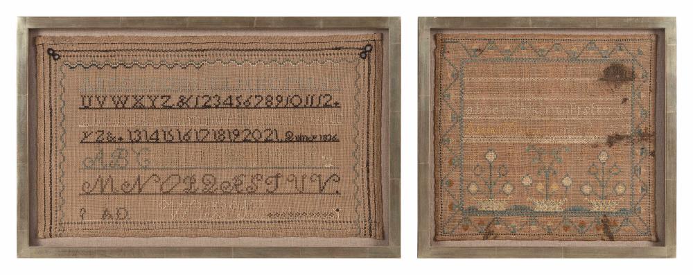 TWO NEW ENGLAND NEEDLEWORK SAMPLERS