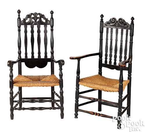 TWO NEW ENGLAND PAINTED BANISTER