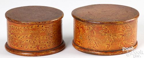 TWO NEW ENGLAND PAINTED BENTWOOD