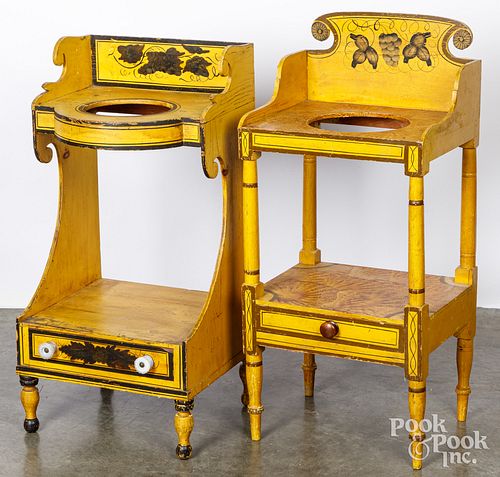 TWO NEW ENGLAND PAINTED WASH