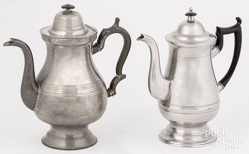 TWO NEW ENGLAND PEWTER