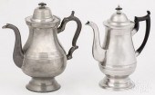 TWO NEW ENGLAND PEWTER COFFEEP