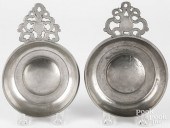TWO NEW ENGLAND PEWTER PORRING