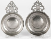 TWO NEW ENGLAND PEWTER PORRING