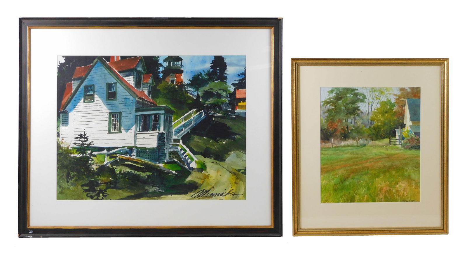 TWO NEW ENGLAND WATERCOLORS,