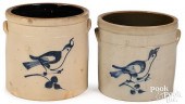 TWO NEW JERSEY STONEWARE CROCK