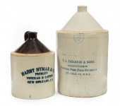 TWO NEW ORLEANS STONEWARE ADVE