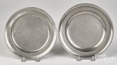 TWO NEW YORK PEWTER PLATES, 18