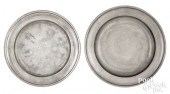TWO NEW YORK PEWTER PLATES, CA