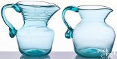TWO NEW YORK STATE BLOWN AQUAM