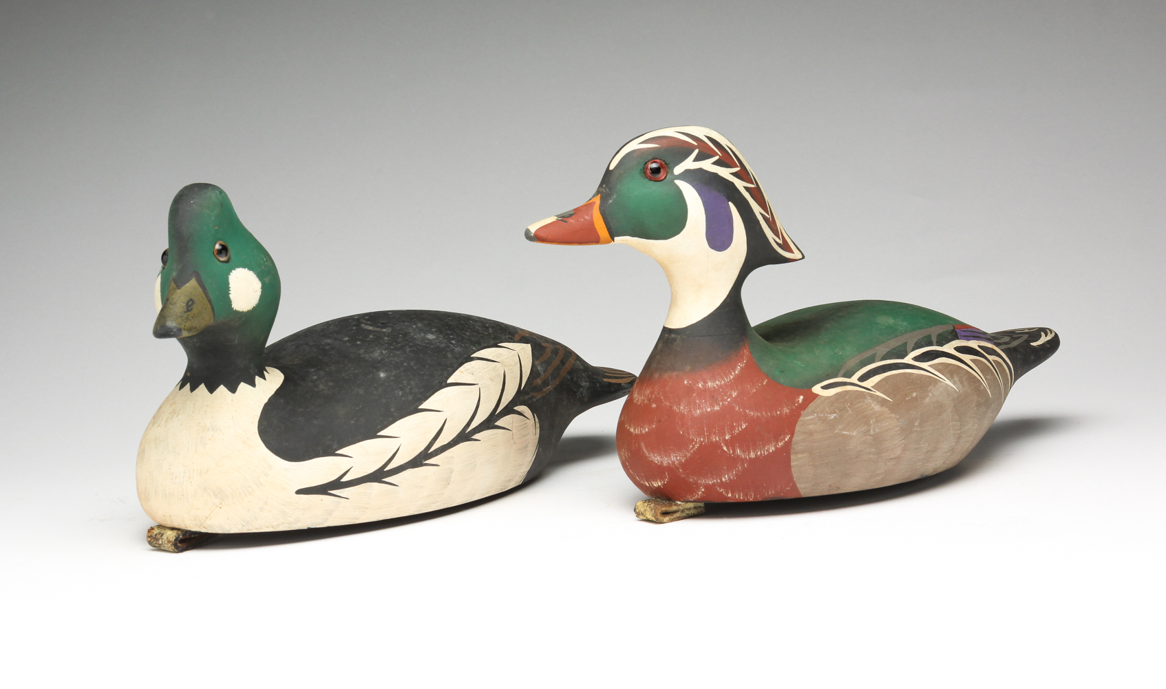 TWO NEW YORK STATE DECOYS.