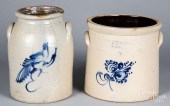 TWO NEW YORK STONEWARE CROCKS