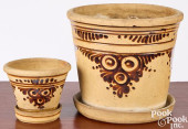 TWO NEW YORK STONEWARE FLOWERP