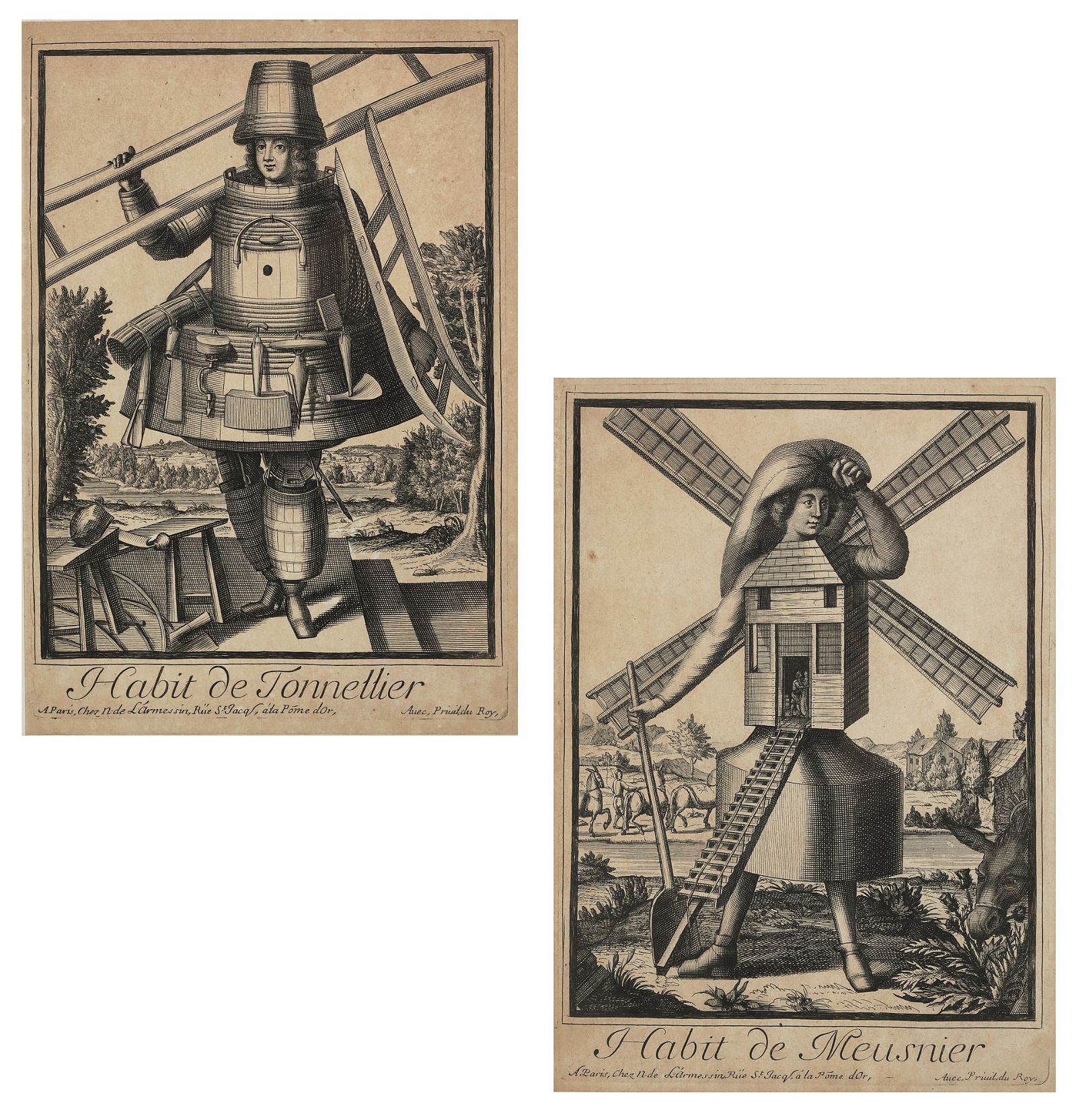 TWO NICOLAS DE LARMESSIN