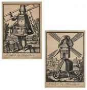 TWO NICOLAS DE LARMESSIN ENGRA