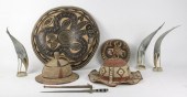 Two Nigerian straw work hats a