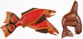 TWO NORTHWEST COAST CARVED WAL