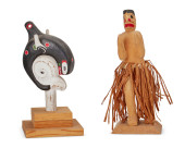 TWO NORTHWEST COAST CARVED WOO