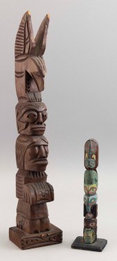TWO NORTHWEST COASTAL TOTEMS M
