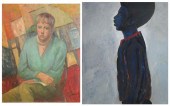 TWO NORTHWEST OILS ON CANVAS: