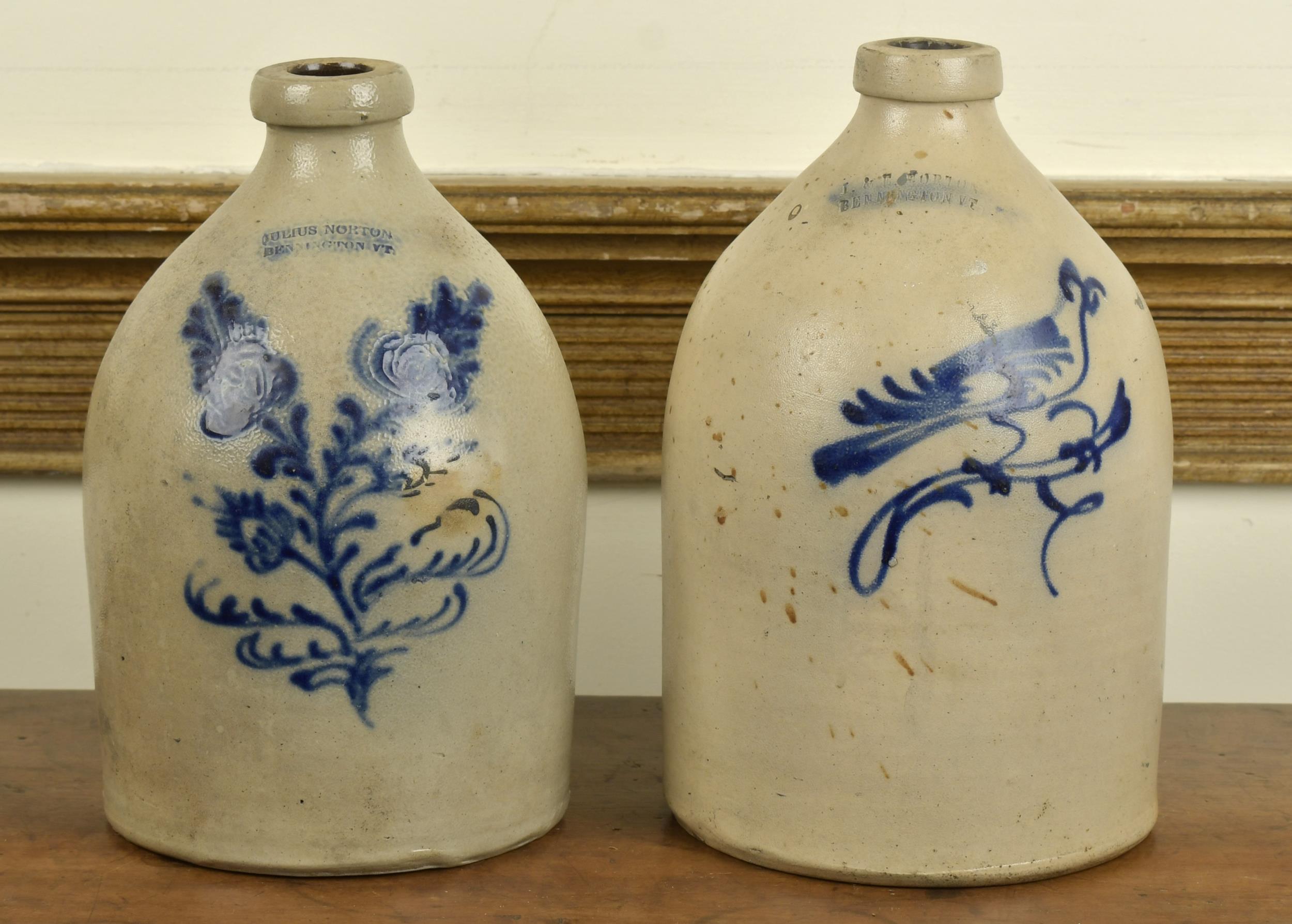 TWO NORTON BENNINGTON VT JUGS.