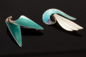 Two Norwegian enamel brooches,
