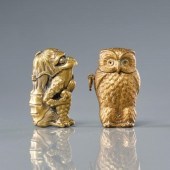 TWO NOVELTY BRASS MATCH SAFEST