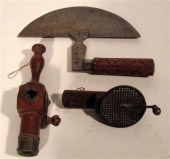 Two nutmeg graters and a kitch