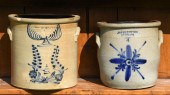 TWO NY STONEWARE CROCKS, WHITE