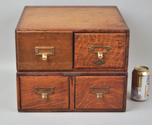 TWO OAK CARD FILE CABINETSone "Y
