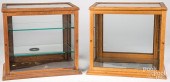 TWO OAK COUNTERTOP SHOWCASES,