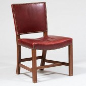 TWO OAK LEATHER UPHOLSTERED SI