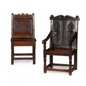 TWO OAK PANEL CHAIRS
17TH AND