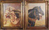 TWO O/C PAINTINGS OF CIRCUS HO