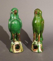 TWO OF CHINESE SAN CAI GLAZED