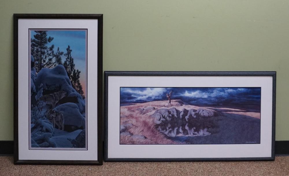 TWO OFFSET COLOR PRINTS, ONE